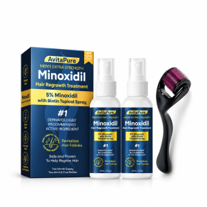 Minoxidil 5% Free Derma Roller (২ ফাইল এক কোর্স)​